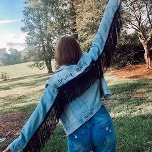 Fringe denim jacket